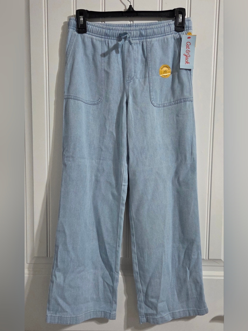 Cat & Jack Light Blue Wide Leg Drawstring Pants Girls Size Large NWT